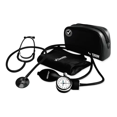 Kit Baumanómetro Estetoscopio Simple Checkatek Color Negro