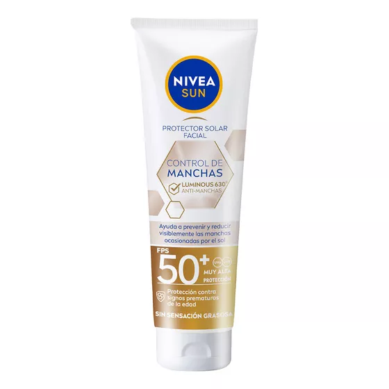 NIVEA SUN Protector Solar Facial Anti-Manchas Luminous630 FPS50 40 ml con Ácido Hialurónico, Vitamina E, textura ligera, refrescante y de rápida absorción sin sensación grasosa o pegajosa