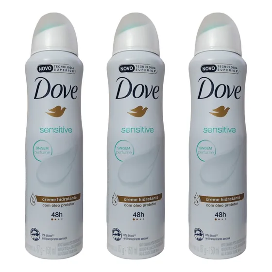 Pack X3 Desodorante Dove Sensitive Sin Perfume Femenino