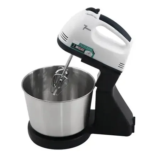 Batidora De Pie Raf 2l 250w 7 Velocidades Con Bowl Metalico Color Negro y Blanco 220V