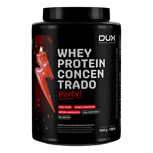 Whey Protein Concentrado Party! Pote 900g Sabor Churros Dux