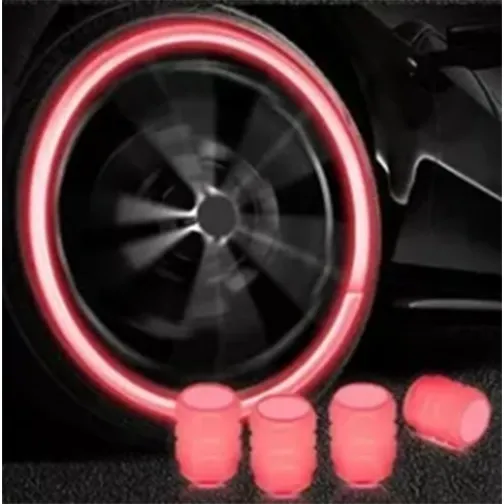 Tapa Valvula Fluorescente Llanta Carro Moto Auto Bicicleta