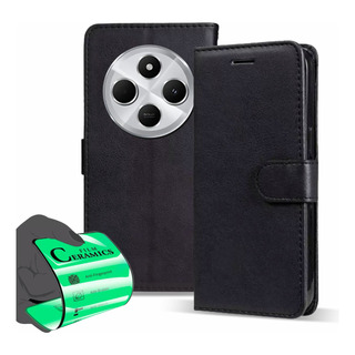 Capa Capinha Carteira Flip + PelĂcula Para Xiaomi Redmi 14c Capa Capinha Carteira Flip + PelĂcula Para Xiaomi Redmi 14c