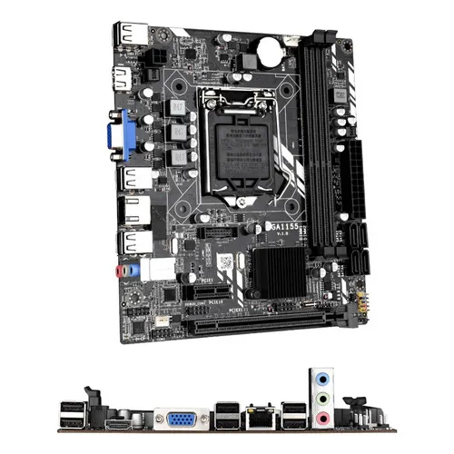 Placa madre Intel H61m Lga 1155 Ddr3 I3 I5 I7 Hdmi Ate 16 Giga, color negro
