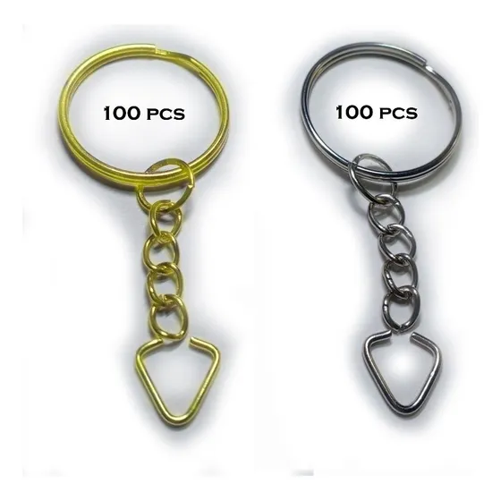 Argolla Aro Con Cadena Y Triángulo Paquete 200 Piezas 24 Mm