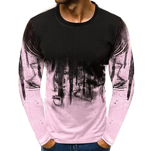 Gdjgta Camiseta Moda Para Hombre Estampada Talla Manga Larga