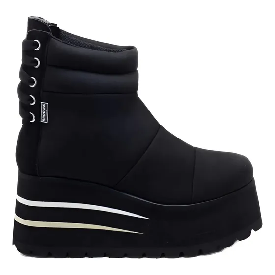 Botas Neoprene Con Plataforma. Negras. Veganas. Groovas.