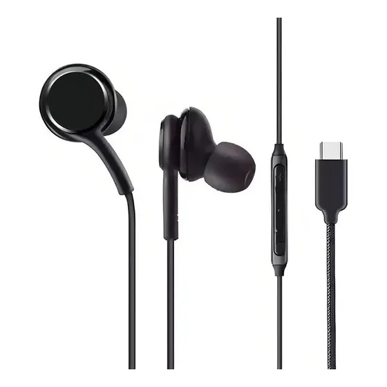 Fone De Ouvido Tipo C Para Samsung Xiaomi Motorola Usb C Cor Preto