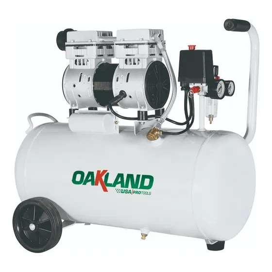 Compresor Libre De Aceite 1hp 25l Oakland Com-5525 Color Blanco