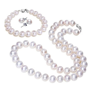 Set Collar Con Broche En Plata 925 Perla Cultivadas A033 Set Collar Con Broche En Plata 925 Perla Cultivadas A033