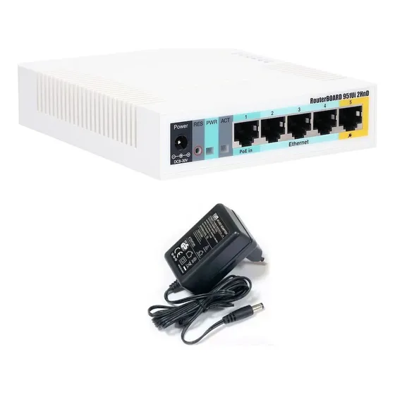 Router Inalambrico Mikrotik Rb951ui-2hnd 5 Puertos + Fuente