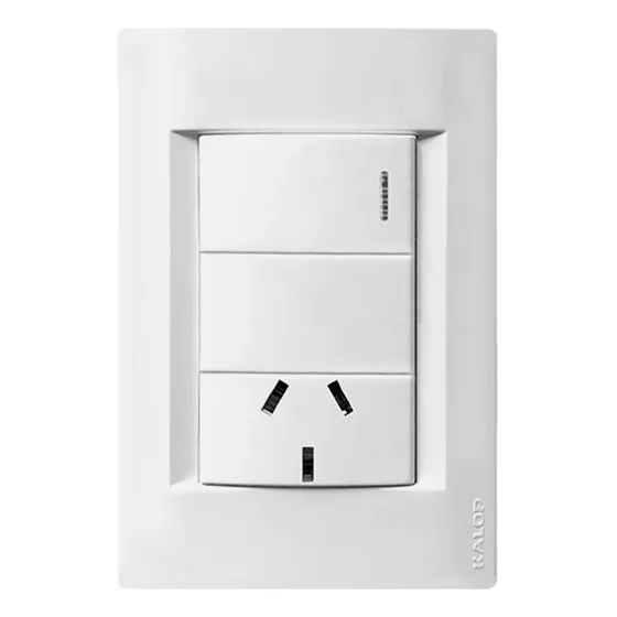 Llave De Luz Armada Kalop Civil Punto Y Toma Blanco Color Blanco