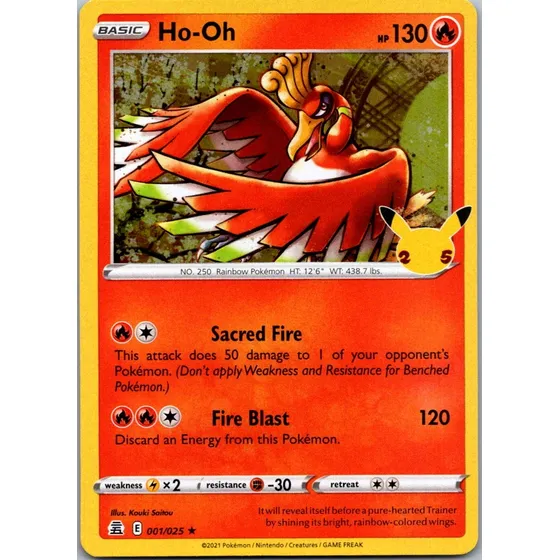 Cartas Pokemon Ho-oh Holo Celebrations