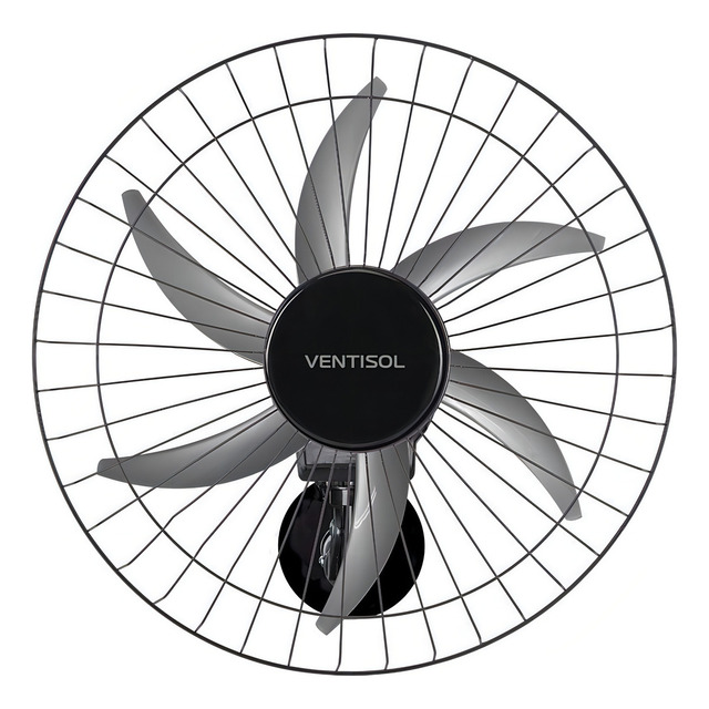 Ventilador Oscilante De Parede Ventisol Steel 6 Pás 50cm Preto