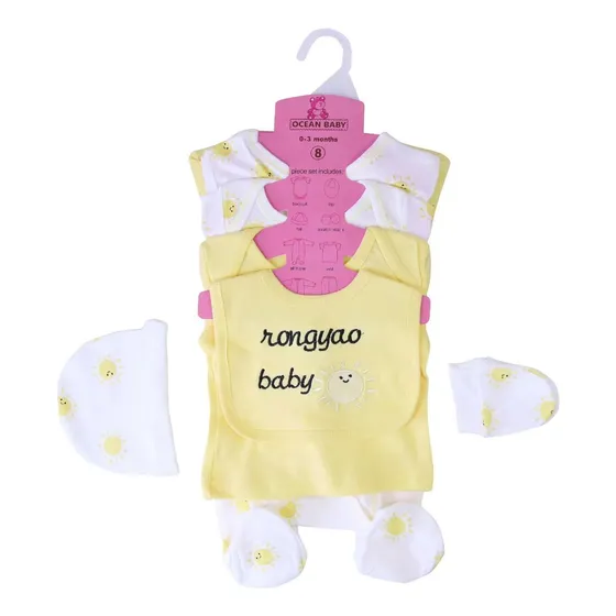 Set Body De Bebé Mono Babero Gorro Enterizo