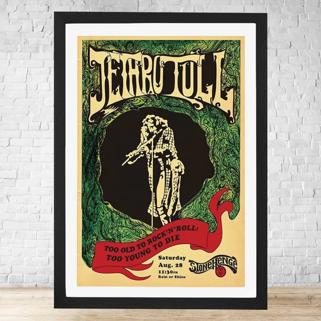 Cuadro Jethro Tull 30x40 Con Vidrio Y Marco C450