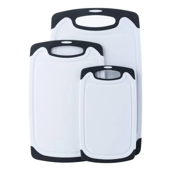 Set X3 Tablas Cocina Profesional Picar Carne Verduras Servir Color Blanco marca raitot
