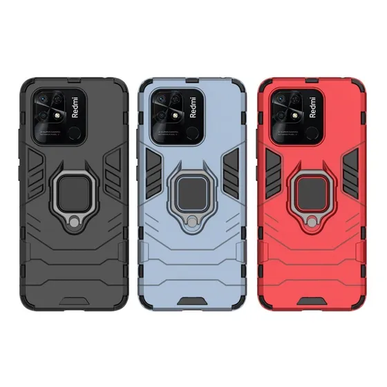 Funda Uso Rudo Con Anillo Xiaomi Redmi 10c + Mica Gratis