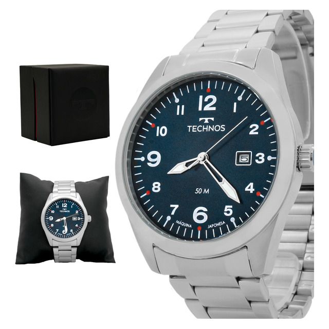 Relógio Masculino Technos Racer Aço Inoxidável Prata