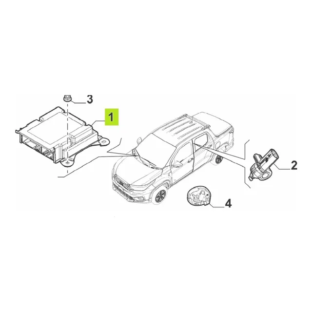 Central Airbag -original- Fiat Strada Endurance 1.4cc 2020-