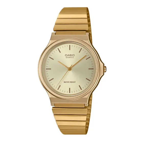 Reloj Pulsera Casio Mq-24 Con Correa De Acero Inoxidable Color Dorado