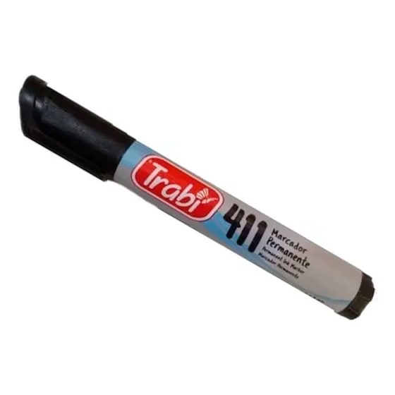 Marcador Permanente Negro Punta Redonda 411 6534 N Trabi