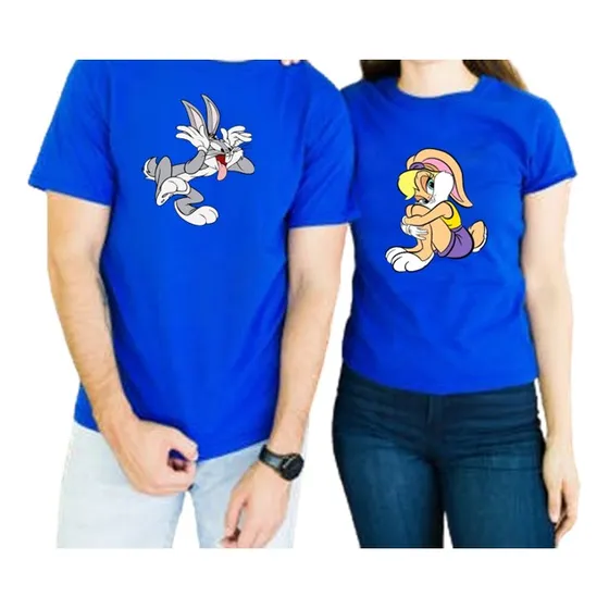 Franelas Personalizadas De Pareja Bugs Bunny Y Lola Bunny