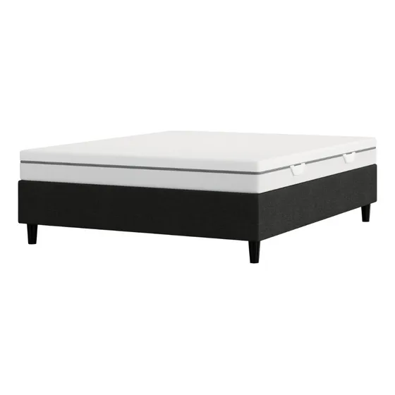Kit Colchão + Cama Box Emma Duo Queen (158x198cm) Cor Cinza-claro