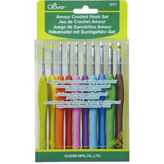 Clover 3672 Amour Crochet Hook Set, 10 Sizes Clover 3672 Amour Crochet Hook Set, 10 Sizes
