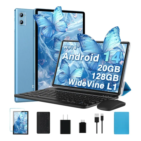Tablet 10.1 Android 14 20+128gb 5g Wifi6 Bt5 Gms Con Teclado