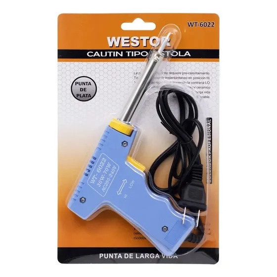 Cautin Pistola Soldador Eléctrico Westor 30\u002F70w-220 - Mihaba Color Celeste | Cuotas sin interés