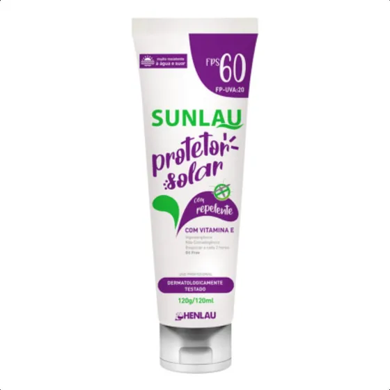 Protetor Solar Com Repelente Fps 60 Sunlau 120g Creme Corporal
