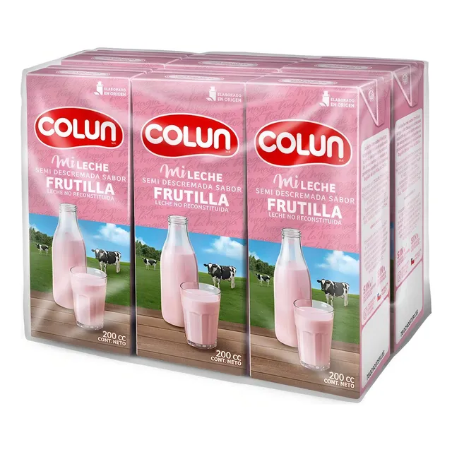 6 Leches Colun Semi Descremada Frutilla 200 Ml