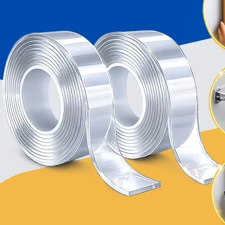 Fita Dupla Face 6 Metros Transparente Fixa Extra Forte Nano Transparente Lisa