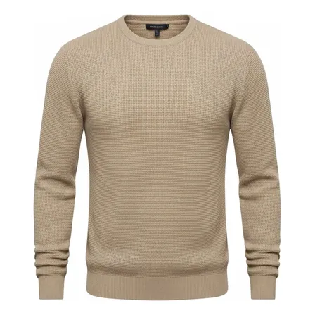 Sweater Waffle De Hombre Buzo Cuello Redondo Media Estacion