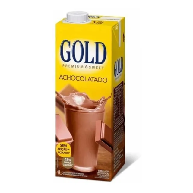 Bebida Láctea Gold Com Cacau Sem Açúcar 1 Litro - Kit Com 3
