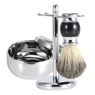 Kit Para Brocha Hombre Tazon Para Afeitar Acero Inoxidable Kit Para Brocha Hombre Tazon Para Afeitar Acero Inoxidable