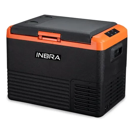 Geladeira Portátil 30l 12v/24v 110v/220v Ônibus Caminhão Van Preto Com Laranja