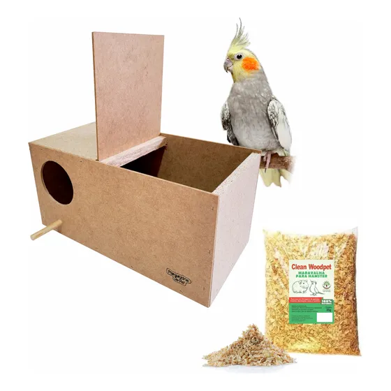 Ninho Para Calopsita Madeira Mdf  Pássaros Gaiola Criadeira