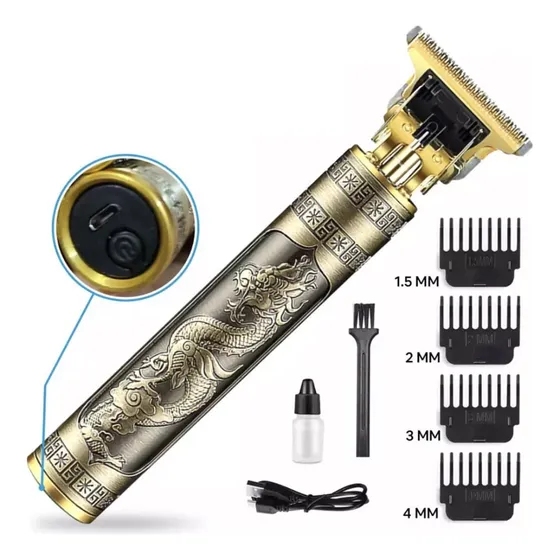 Maquina  Metalica Vintage Trimmer T9 Recargable Tipo C