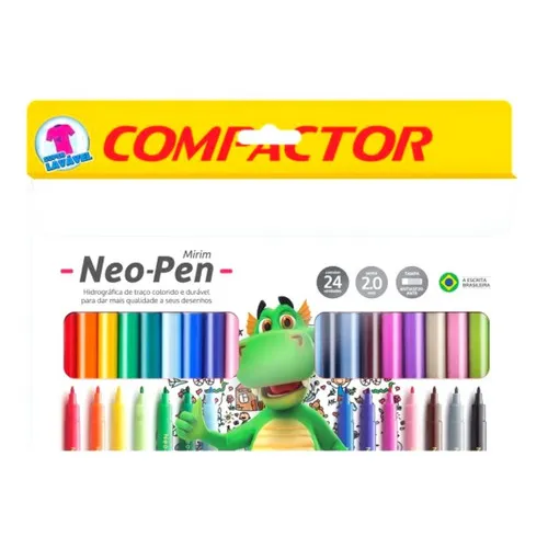 Caneta Hidrográfica 24 Cores Neo Pen Mirim - Compactor