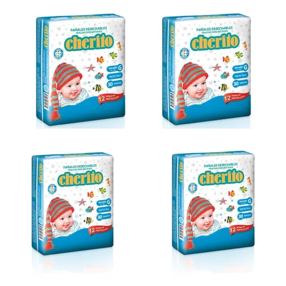 Pañales Cherito G X 120 Unidades Género Sin género Tamaño Grande (G)