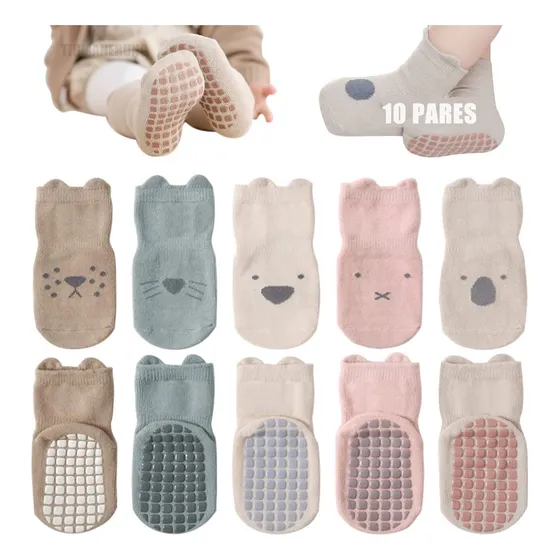 10par Calcetines Antideslizantes Para Niños Bebe  , 1-5 Años