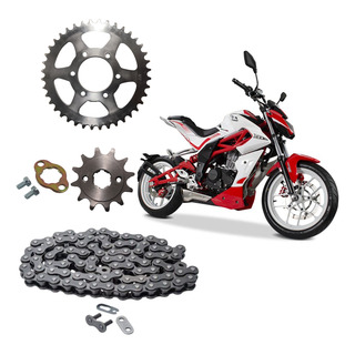 Kit Arrastre Sprocket Cadena Reforzada Italika Vortx 200 Kit Arrastre Sprocket Cadena Reforzada Italika Vortx 200