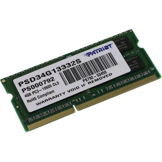 Memoria Ram Patriot Ddr3 4 Gb 1333 Mhz Pc3-10600 1.5v Laptop
