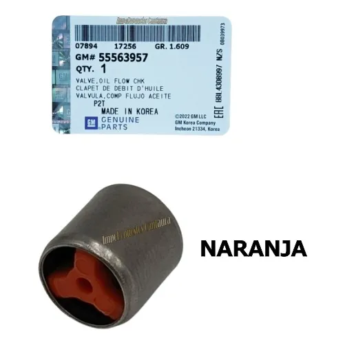 Valvula Check Bypass Bloque Chevrolet Cruze 1.8 Naranja