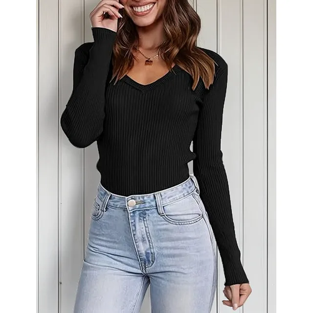 2 Sweater Cuello V De Mujer Sexy Suave Invierno Varios Color