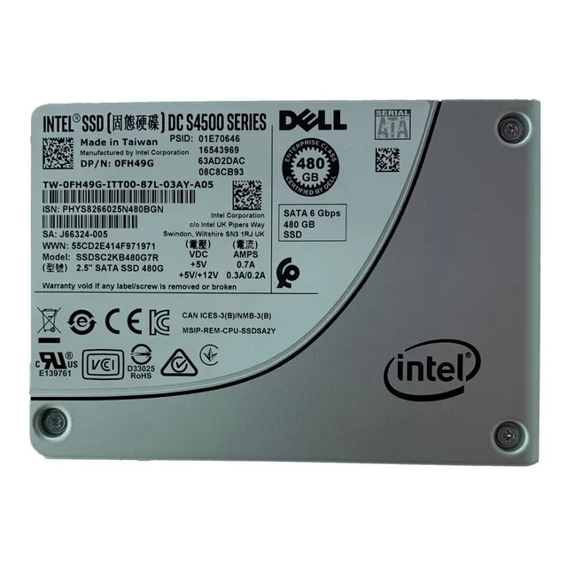 Z3 Disco Ssd Intel 480gb Servidor Dell Np 0fh49g Nas Raid