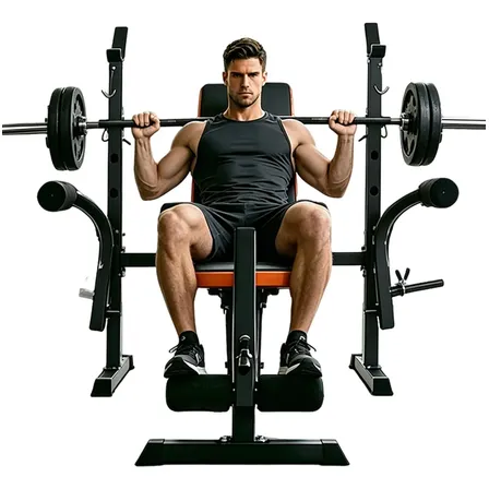 Estação De Musculação Banco De Supino Exercício Ajustável Preto