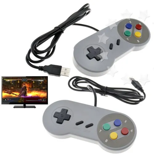 2 X Snes Classic Controller Gamepad Usb Para Pc Mac Pi Super